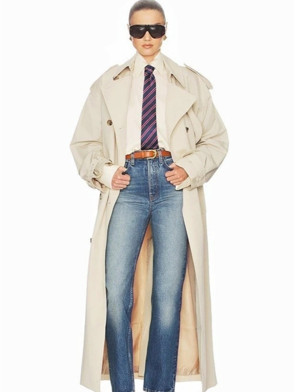 Helsa Classic Oversized Trench Coat in Chino